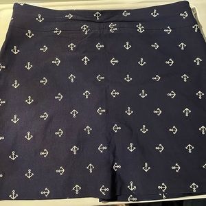 Charter Club Skort - size 14 - Navy with white anchors